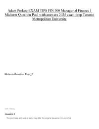 Managerial Finance Exam Question Pool with Answers