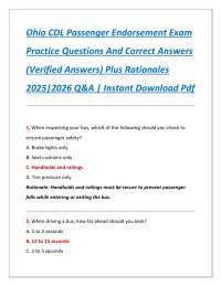 Ohio CDL Passenger Endorsement Exam: Practice Questions and Answers
