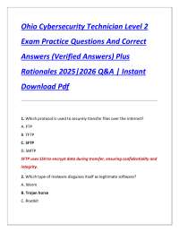 Cybersecurity Technician Level 2 Exam Practice Questions with Verified Answers