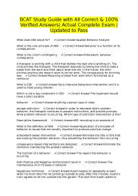 BCAT Exam Study Guide: Applied Behavior Analysis Questions and Answers
