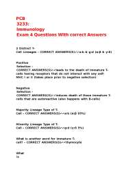 Immunology Exam Questions and Answers