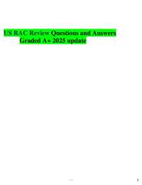 US RAC Review Questions and Answers Graded A+ 2025 update 1 2 / 19 1. In which situation