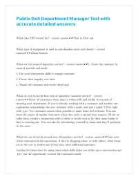 Publix Deli Department Manager Test Questions and Answers