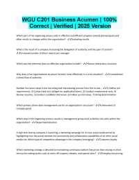 Business Acumen Exam Questions and Answers