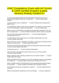 HVAC Competency Exam: Verified Questions and Answers