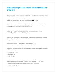 Publix Manager Test Questions and Answers