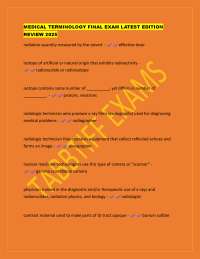 Medical Terminology Final Exam Review 2025