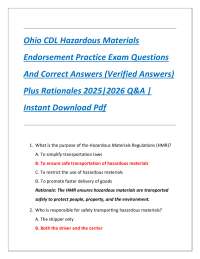 Ohio CDL Hazardous Materials Endorsement Practice Exam Q&A