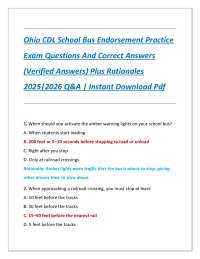 Ohio CDL School Bus Endorsement Practice Exam Q&A 2025-2026
