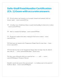 Food Handler Certification Exam: Chapter 1 Practice Questions