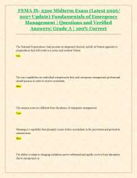 FEMA IS-230e Exam: Fundamentals of Emergency Management - Questions and Answers