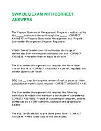 Virginia Stormwater Management Exam Questions and Answers