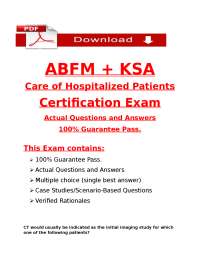 ABFM Certification Exam: Hospitalized Patients - Questions and Answers