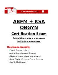 OBGYN Certification Exam: Questions and Answers