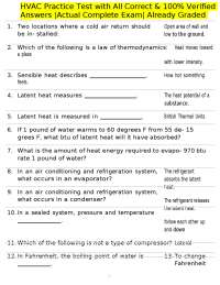 HVAC Practice Test: Questions and Answers for Exam Preparation