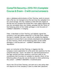 CompTIA Security+ (SY0-701) Exam Questions and Answers