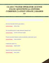 Class C Water Operator License Exam: Questions and Answers