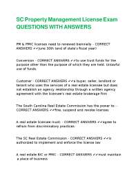 Real Estate License Exam Questions and Answers