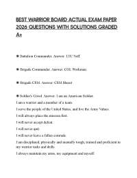 BEST WARRIOR BOARD ACTUAL EXAM PAPER 2026 QUESTIONS WITH SOLUTIONS GRADED A+