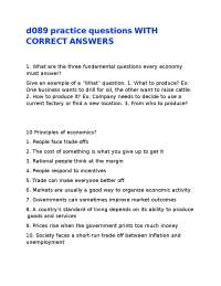 Economics Practice Questions and Answers