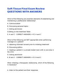 Soft Tissue Massage Exam Review: Questions and Answers