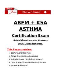 Asthma Certification Exam: Questions and Answers for ABFM + KSA