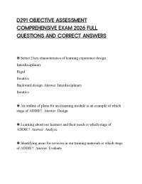 D291 OBJECTIVE ASSESSMENT COMPREHENSIVE EXAM 2026 FULL QUESTIONS AND CORRECT ANSWERS