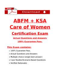ABFM Certification Exam: Women's Health - Actual Questions and Answers