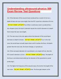 Ultrasound Physics Exam Review: Test Questions and Answers