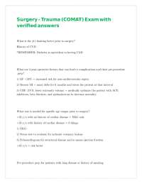Surgery and Trauma Exam Questions with Verified Answers