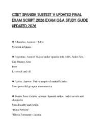 CSET SPANISH SUBTEST V UPDATED FINAL EXAM SCRIPT 2026 EXAM Q&A STUDY GUIDE UPDATED 2026