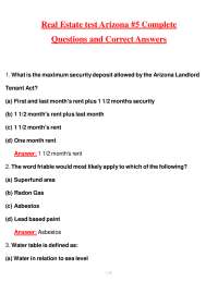 Real Estate Exam Questions and Answers: Arizona Practice Test #5