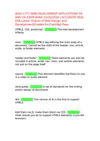 Web Development Exam Questions and Answers: HTML5, CSS, JavaScript