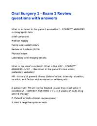 Oral Surgery Exam Review Questions with Answers