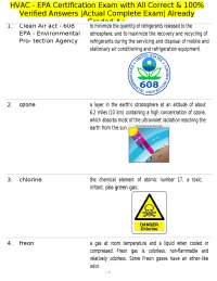 HVAC EPA Certification Exam: Questions and Verified Answers
