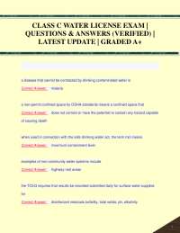 Class C Water License Exam Questions and Answers
