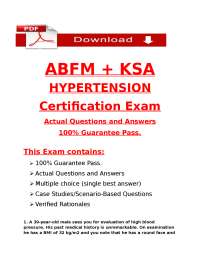 ABFM + KSA Hypertension Certification Exam (2025/2026) | Actual Q&A | 100% Pass