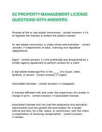 Real Estate License Exam Questions and Answers