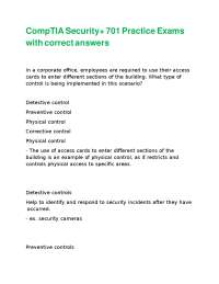CompTIA Security+ SY0-701 Practice Exams with Correct Answers