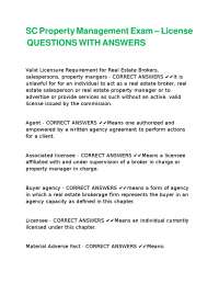 Real Estate Management Exam Questions and Answers
