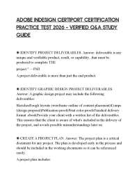 ADOBE INDESIGN CERTIPORT CERTIFICATION PRACTICE TEST 2026 – VERIFIED Q&A STUDY GUIDE