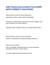 Soft Tissue Intervention Final Exam with Correct Solutions
