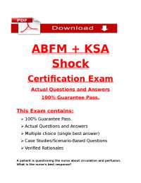 Shock and Hemodynamic Monitoring Certification Exam: Questions and Answers