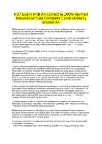 RBT Exam Questions and Answers: Complete and Verified