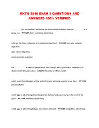 Marketing Exam 3: Questions and Answers