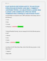 East Duplin Hunter Safety Team Exam 2025–2026 | Updated Questions & Verified Correct Answe