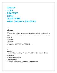 Hemodialysis Practice Exam Questions with Correct Answers