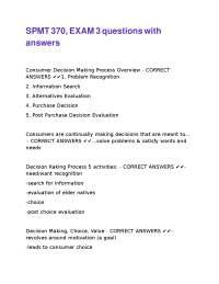 Consumer Decision Making Process: Questions and Answers