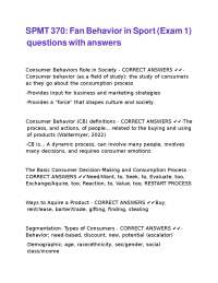 Consumer Behavior Exam Questions with Answers