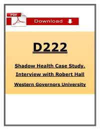 D222 Shadow Health Case Study – Interview with Robert Hall – WGU (2025/2026)